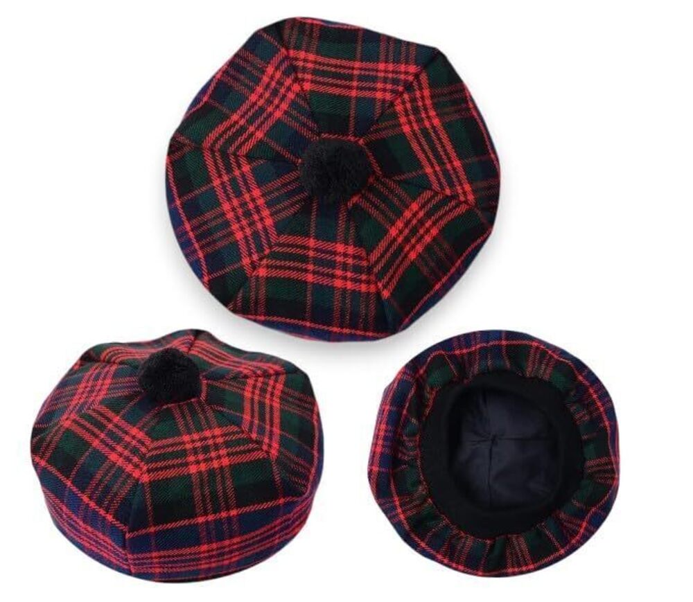 3538 Scottish Hat Tam o' Shanter Tammy Jimmy Flat Bonnet in Various Tartans